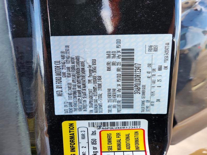 Продаж на аукціоні авто 2013 Ford Fusion, vin: 3FA6P0LUXDR123417, номер лоту: 52516576