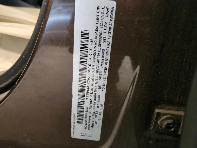 52422916 :رقم المزاد ، 3VWDZ7AJ3BM349142 vin ، 2011 Volkswagen Jetta مزاد بيع