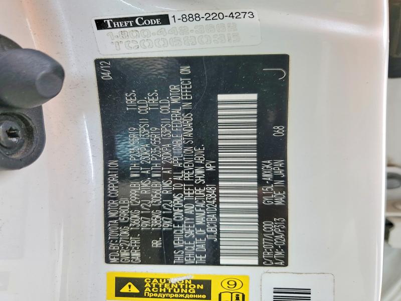 Aukcja sprzedaży 2013 Lexus Rx, vin: JTJBC1BA1D2438481, numer aukcji: 49770556