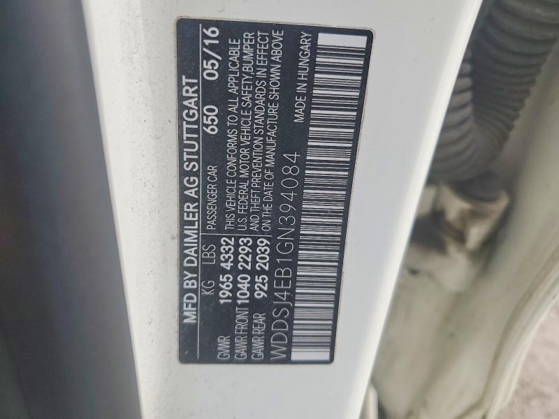 51838486 :رقم المزاد ، WDDSJ4EB1GN394084 vin ، 2016 Mercedes-benz Cla مزاد بيع