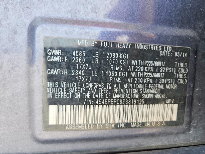 Aukcja sprzedaży 2014 Subaru Outback, vin: 4S4BRBPC8E3319125, numer aukcji: 53714026