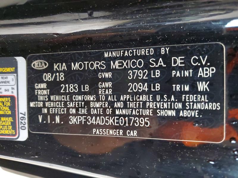 Продажа на аукционе авто 2019 Kia Forte, vin: 3KPF34AD5KE017395, номер лота: 54672876