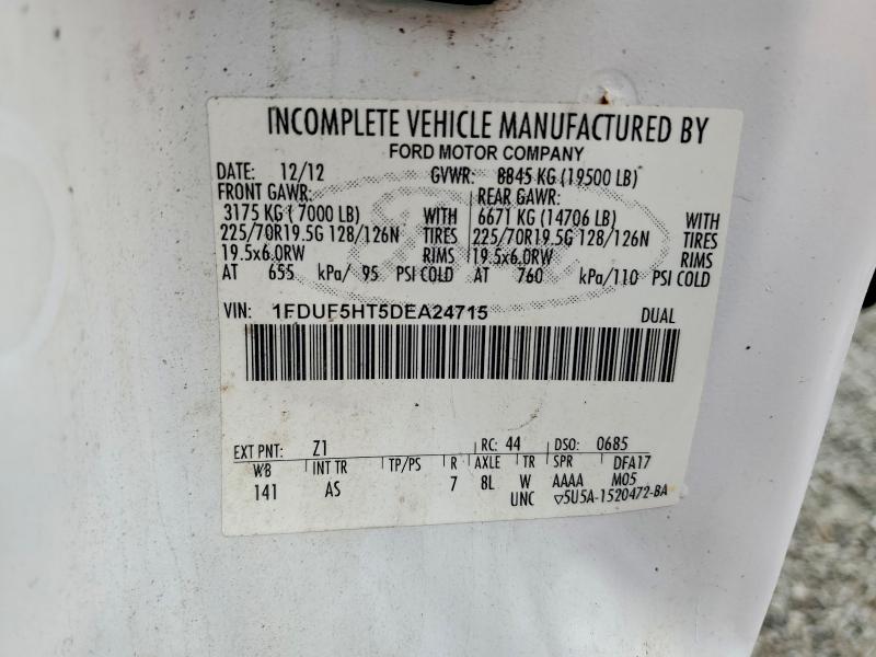 54804086 :رقم المزاد ، 1FDUF5HT5DEA24715 vin ، 2013 Ford F550 مزاد بيع