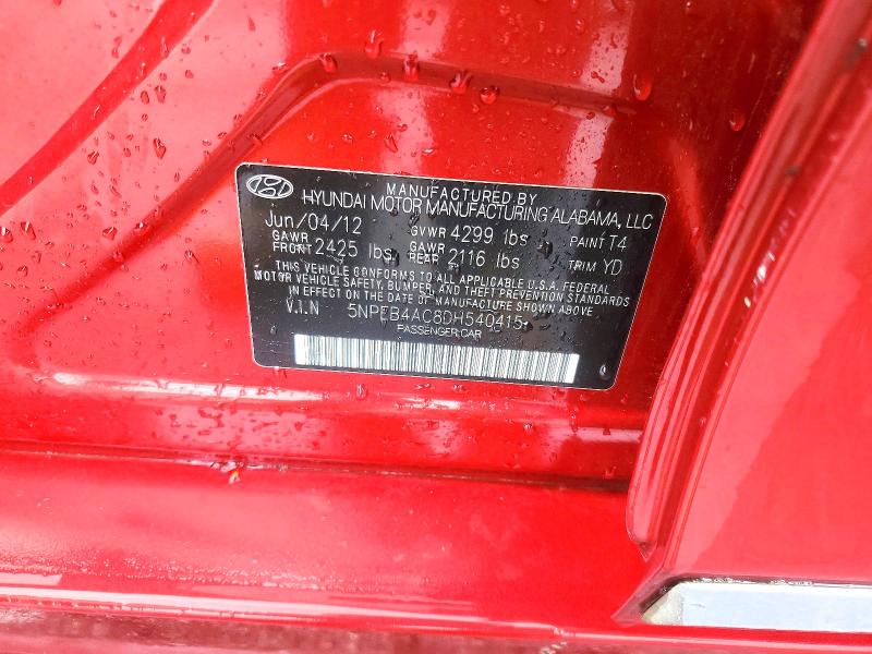 Продажа на аукционе авто 2013 Hyundai Sonata, vin: 5NPEB4AC8DH540415, номер лота: 54626366