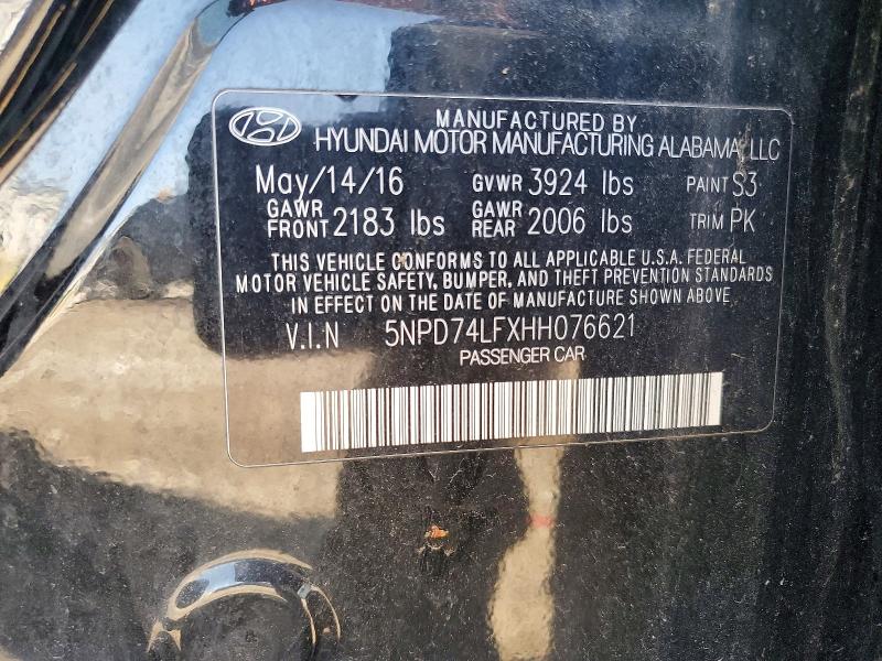Продаж на аукціоні авто 2017 Hyundai Elantra, vin: 5NPD74LFXHH076621, номер лоту: 52385366