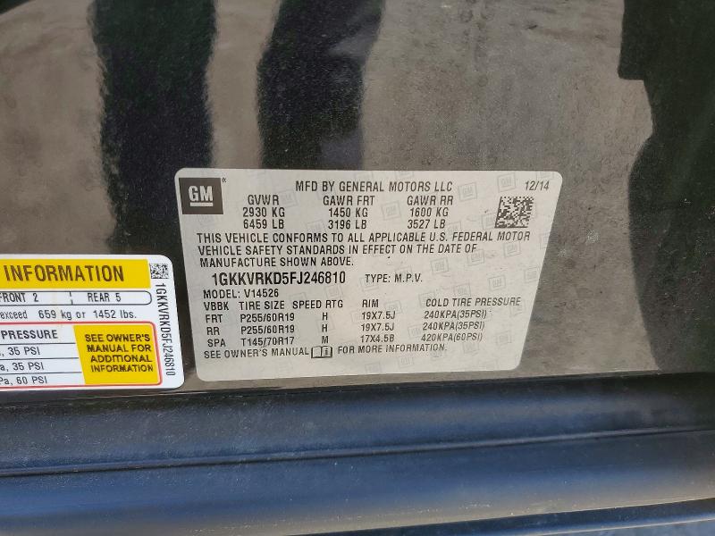 Продажа на аукционе авто 2015 Gmc Acadia, vin: 1GKKVRKD5FJ246810, номер лота: 53874126