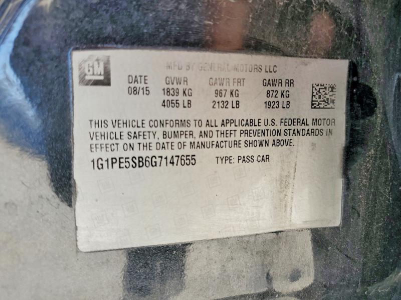 2016 Chevrolet Cruze Limited მანქანა იყიდება აუქციონზე, vin: 1G1PE5SB6G7147655, აუქციონის ნომერი: 54132416