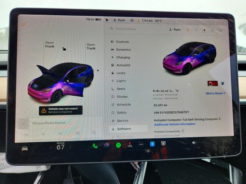 Aukcja sprzedaży 2020 Tesla Model Y, vin: 5YJYGDEE1LF045707, numer aukcji: 52703526