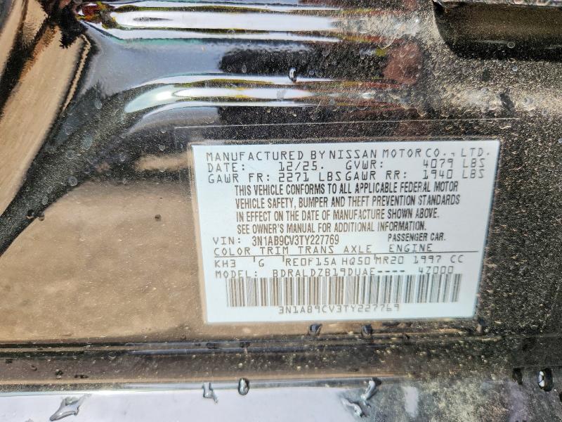 2026 Nissan Sentra მანქანა იყიდება აუქციონზე, vin: 3N1AB9CV3TY227769, აუქციონის ნომერი: 54435026