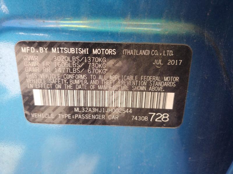 Продаж на аукціоні авто 2018 Mitsubishi Mirage, vin: ML32A3HJ1JH002544, номер лоту: 51686846