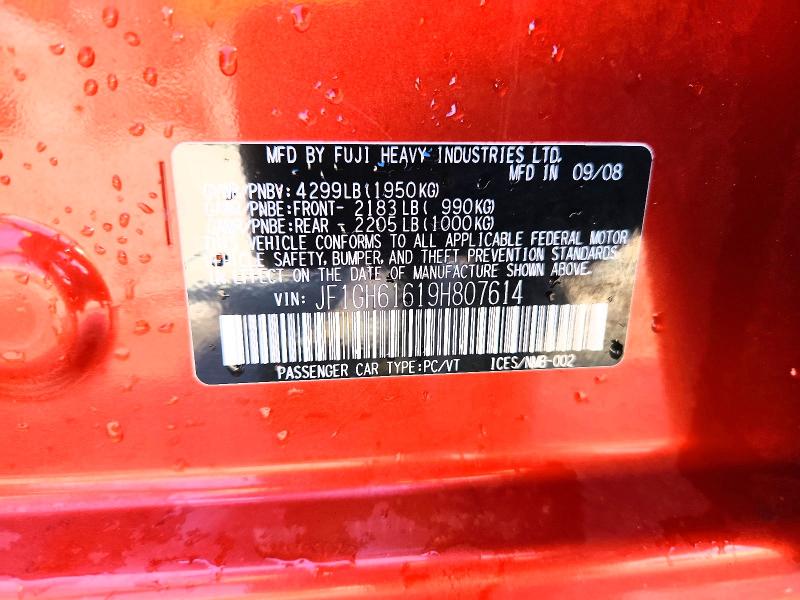 Продажа на аукционе авто 2009 Subaru Impreza, vin: JF1GH61619H807614, номер лота: 53056536