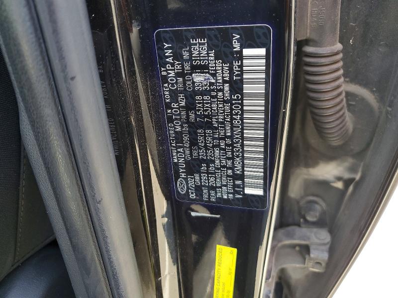 52969866 :رقم المزاد ، KM8K33A3XNU843015 vin ، 2022 Hyundai Kona مزاد بيع