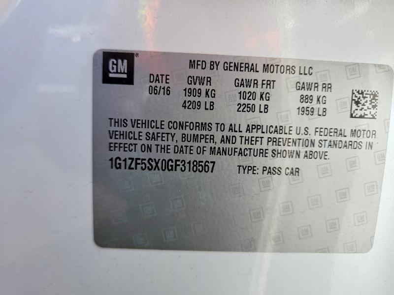 Aukcja sprzedaży 2016 Chevrolet Malibu, vin: 1G1ZF5SX0GF318567, numer aukcji: 54533846