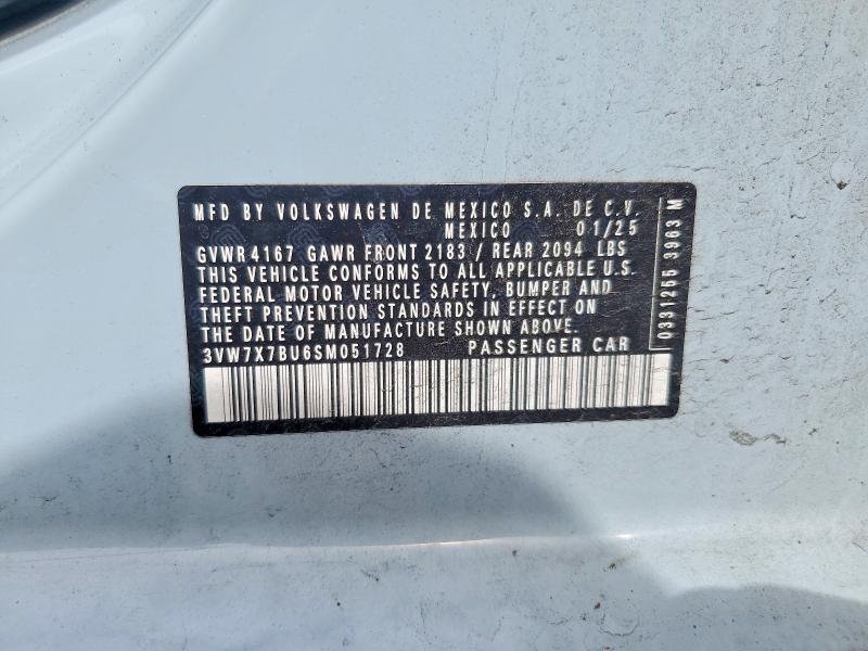 Продажа на аукционе авто 2025 Volkswagen Jetta, vin: 3VW7X7BU6SM051728, номер лота: 54416496