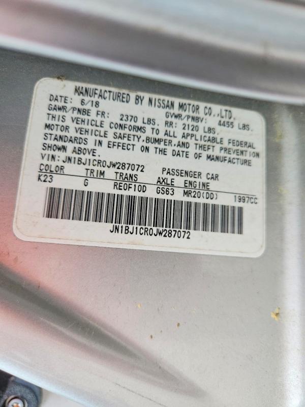 2018 Nissan Rogue Sport მანქანა იყიდება აუქციონზე, vin: JN1BJ1CR0JW287072, აუქციონის ნომერი: 54990666