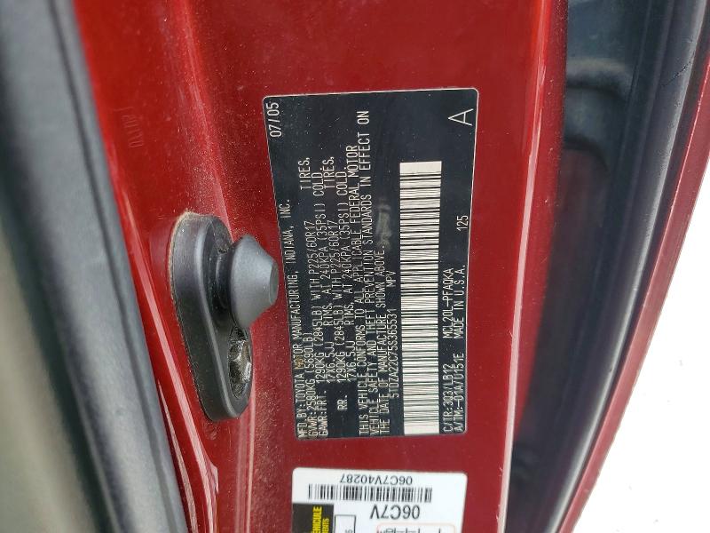 2005 Toyota Sienna მანქანა იყიდება აუქციონზე, vin: 5TDZA22C75S365531, აუქციონის ნომერი: 52728446