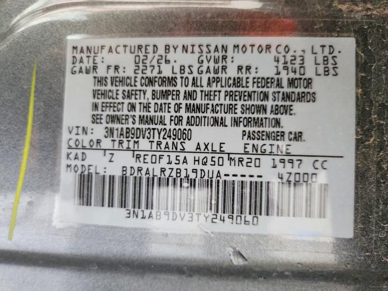 Aukcja sprzedaży 2026 Nissan Sentra, vin: 3N1AB9DV3TY249060, numer aukcji: 52067376