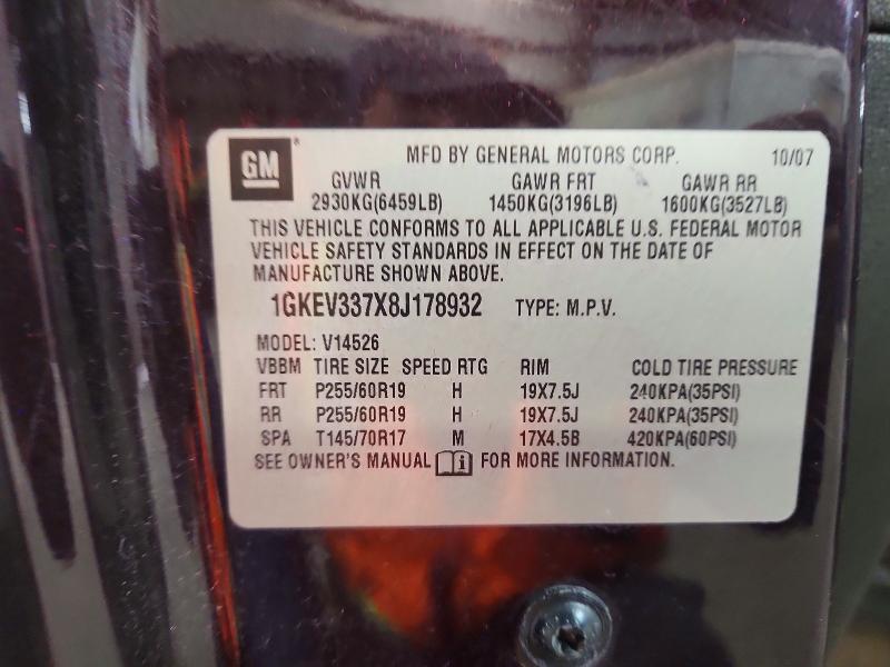 Продажа на аукционе авто 2008 Gmc Acadia, vin: 1GKEV337X8J178932, номер лота: 52294816