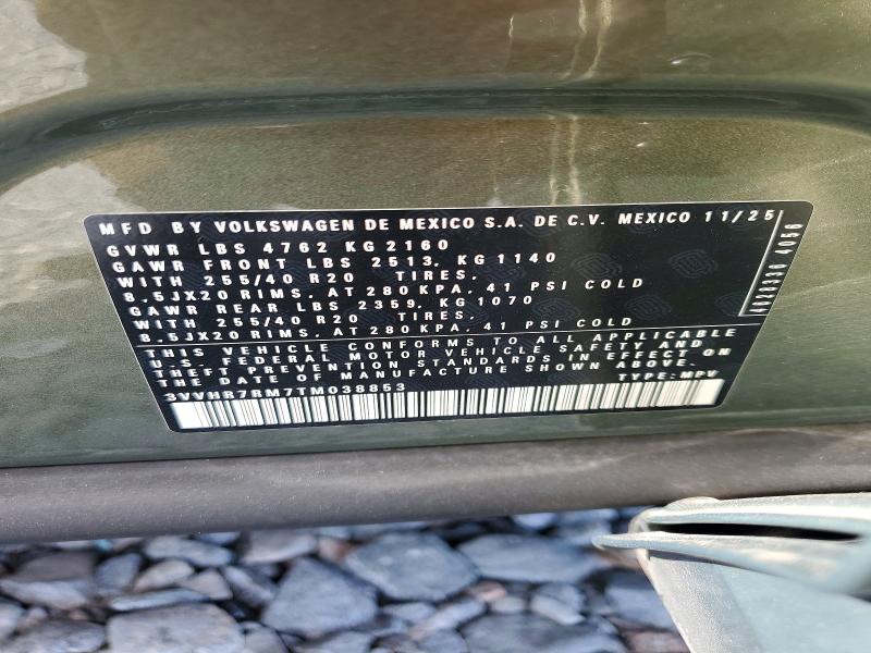 Aukcja sprzedaży 2026 Volkswagen Tiguan, vin: 3VVHR7RM7TM038853, numer aukcji: 52029706