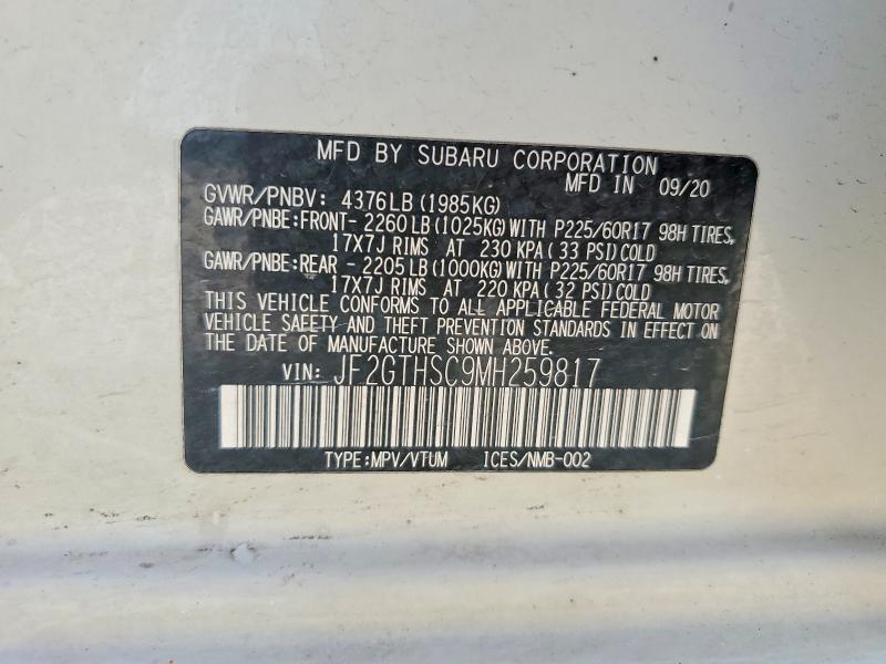 Продажа на аукционе авто 2021 Subaru Crosstrek, vin: JF2GTHSC9MH259817, номер лота: 54693176