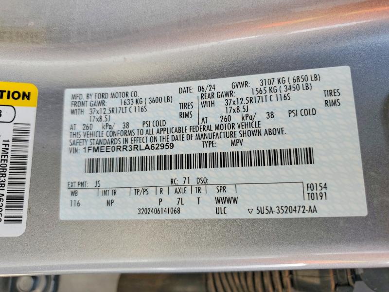 Продаж на аукціоні авто 2024 Ford Bronco, vin: 1FMEE0RR3RLA62959, номер лоту: 51003456