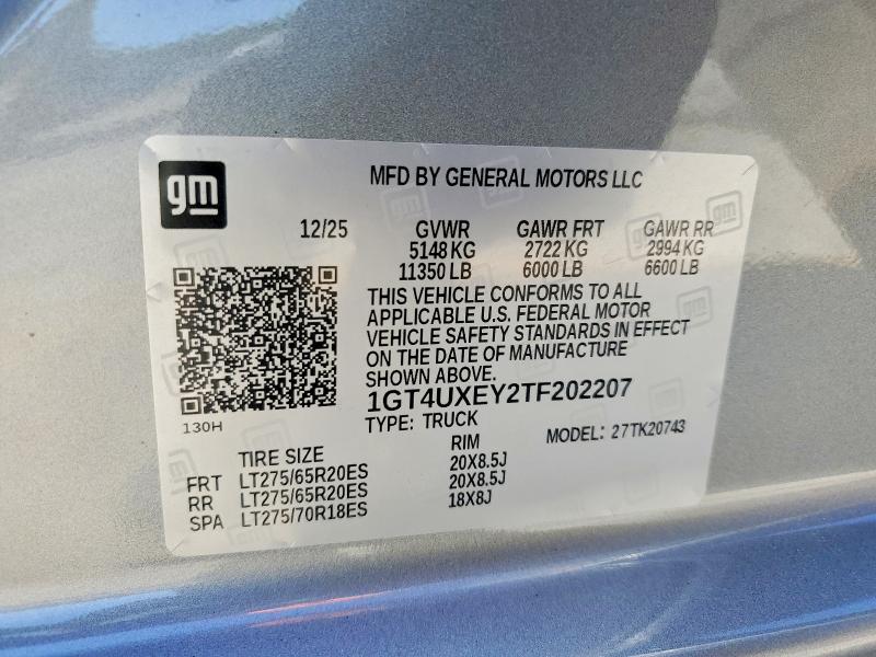 2026 Gmc Sierra მანქანა იყიდება აუქციონზე, vin: 1GT4UXEY2TF202207, აუქციონის ნომერი: 52116746