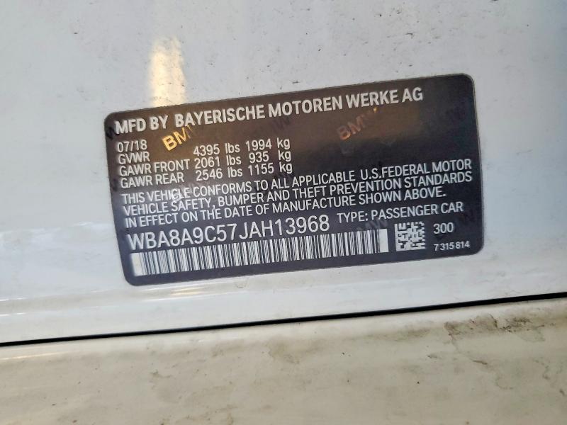Aukcja sprzedaży 2018 Bmw 320, vin: WBA8A9C57JAH13968, numer aukcji: 54448736