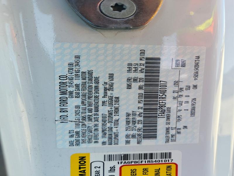 Продажа на аукционе авто 2024 Ford Mustang, vin: 1FA6P8CF1R5401017, номер лота: 52352726