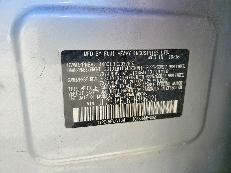 Продажа на аукционе авто 2017 Subaru Forester, vin: JF2SJAEC6HH486021, номер лота: 53039866
