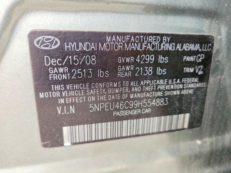 Продажа на аукционе авто 2009 Hyundai Sonata, vin: 5NPEU46C99H554883, номер лота: 54236806