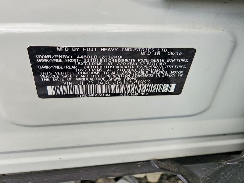 Aukcja sprzedaży 2016 Subaru Forester, vin: JF2SJAXC2GH454663, numer aukcji: 53166596