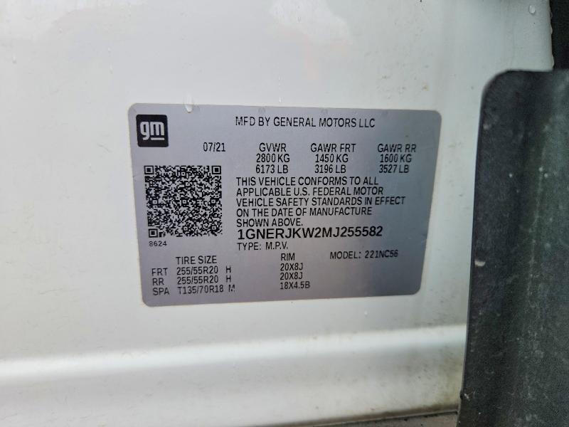 Aukcja sprzedaży 2021 Chevrolet Traverse, vin: 1GNERJKW2MJ255582, numer aukcji: 54142786