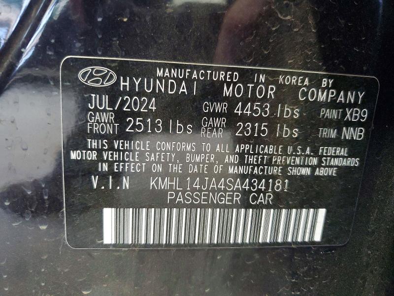 55407956 :رقم المزاد ، KMHL14JA4SA434181 vin ، 2025 Hyundai Sonata مزاد بيع