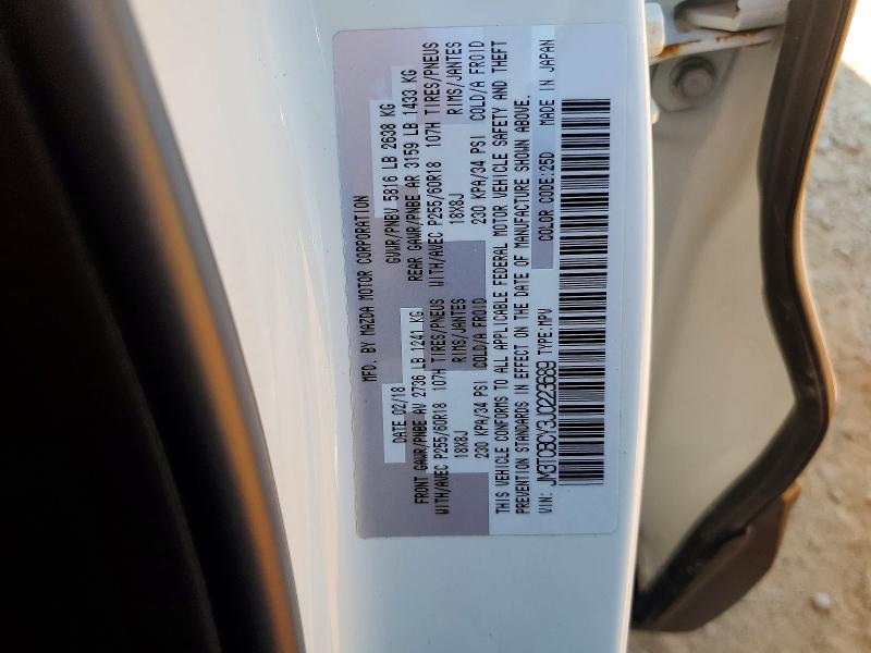 Aukcja sprzedaży 2018 Mazda Cx-9, vin: JM3TCBCY3J0223689, numer aukcji: 53328926