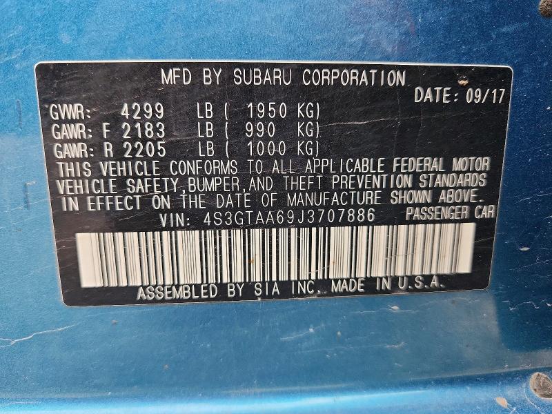 Продаж на аукціоні авто 2018 Subaru Impreza, vin: 4S3GTAA69J3707886, номер лоту: 53793856