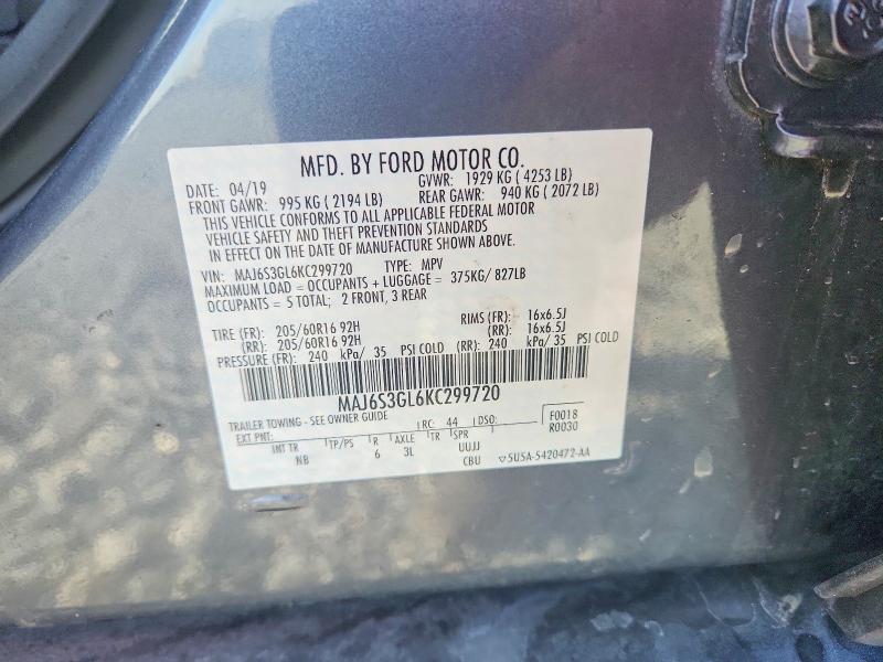 Aukcja sprzedaży 2019 Ford Ecosport, vin: MAJ6S3GL6KC299720, numer aukcji: 52354986