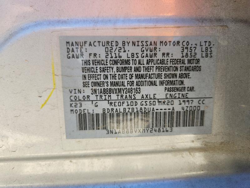 2021 Nissan Sentra მანქანა იყიდება აუქციონზე, vin: 3N1AB8BVXMY248163, აუქციონის ნომერი: 52780576