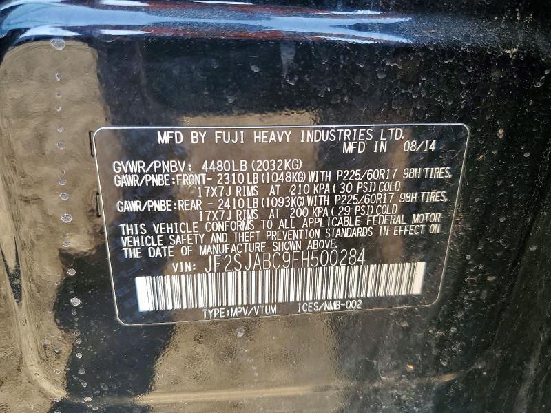 Aukcja sprzedaży 2015 Subaru Forester, vin: JF2SJABC9FH500284, numer aukcji: 55513316