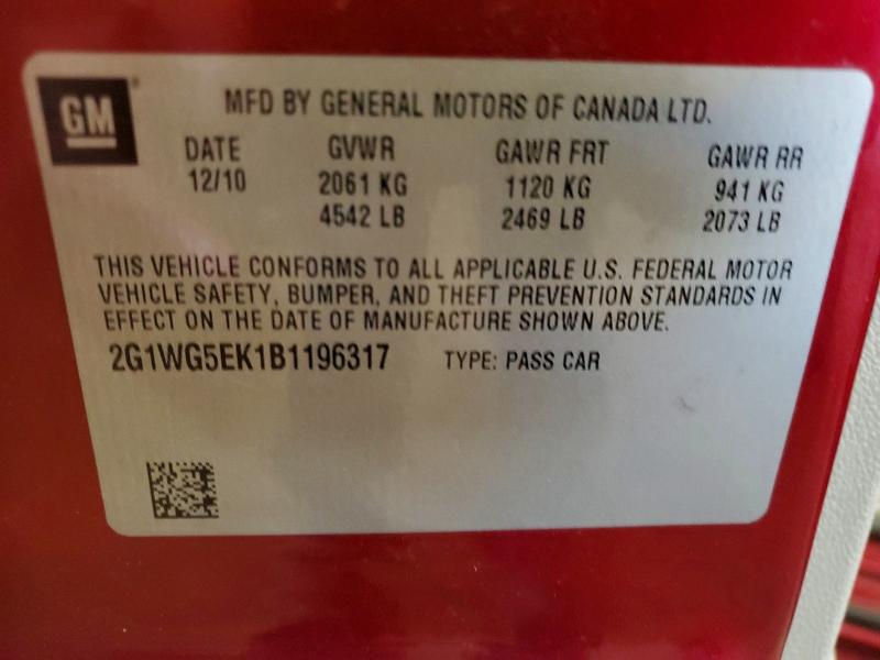 Продажа на аукционе авто 2011 Chevrolet Impala, vin: 2G1WG5EK1B1196317, номер лота: 54818626