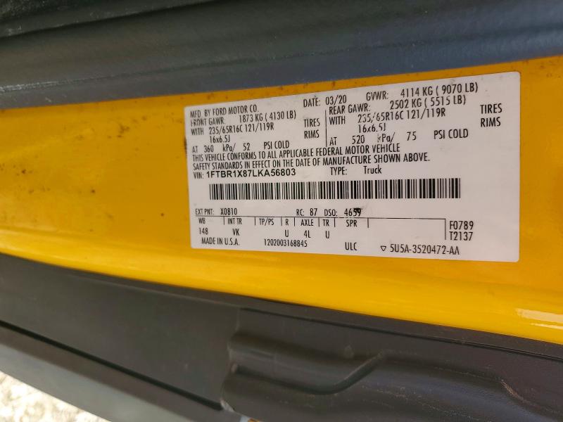 Продаж на аукціоні авто 2020 Ford Transit, vin: 1FTBR1X87LKA56803, номер лоту: 54720606
