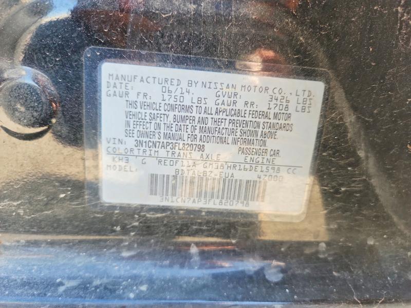 Продажа на аукционе авто 2015 Nissan Versa, vin: 3N1CN7AP3FL820798, номер лота: 53052676