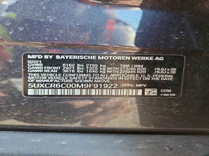 Продажа на аукционе авто 2021 Bmw X5, vin: 5UXCR6C00M9F91922, номер лота: 53609896