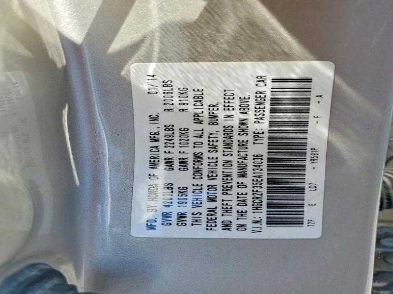 Aukcja sprzedaży 2014 Honda Accord, vin: 1HGCR2F35EA134036, numer aukcji: 54164106