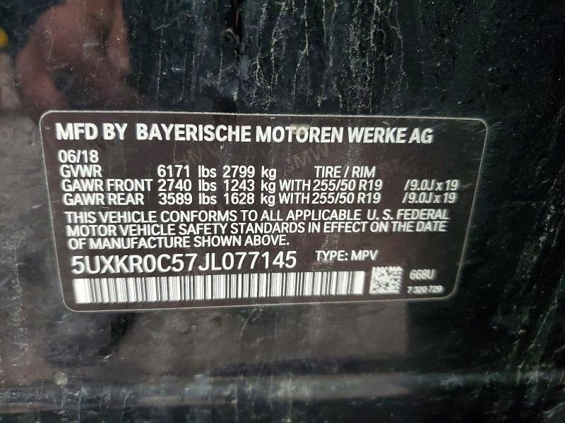 2018 Bmw X5 მანქანა იყიდება აუქციონზე, vin: 5UXKR0C57JL077145, აუქციონის ნომერი: 52715856