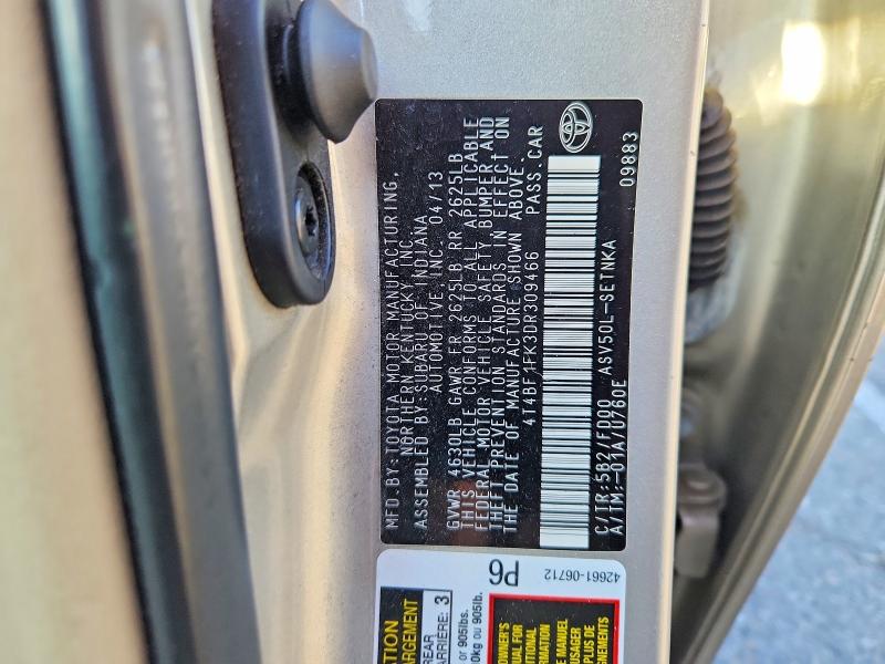 Aukcja sprzedaży 2013 Toyota Camry, vin: 4T4BF1FK3DR309466, numer aukcji: 52527106