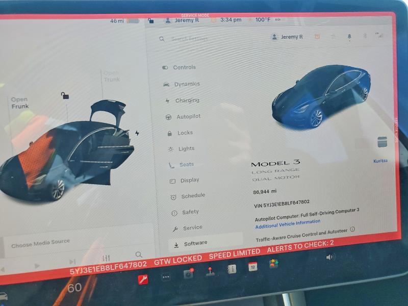 Aukcja sprzedaży 2020 Tesla Mdl 3, vin: 5YJ3E1EB8LF647802, numer aukcji: 52161036