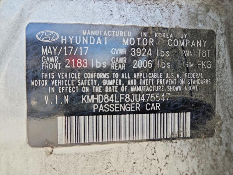 Продажа на аукционе авто 2018 Hyundai Elantra, vin: KMHD84LF8JU475547, номер лота: 53424816