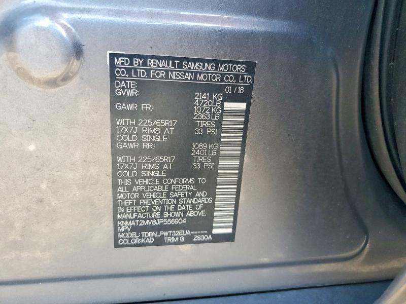 Продаж на аукціоні авто 2018 Nissan Rogue, vin: KNMAT2MV8JP556904, номер лоту: 54528506