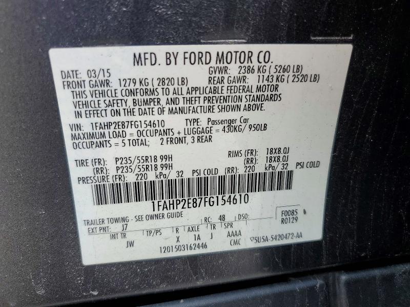 Aukcja sprzedaży 2015 Ford Taurus, vin: 1FAHP2E87FG154610, numer aukcji: 53293466