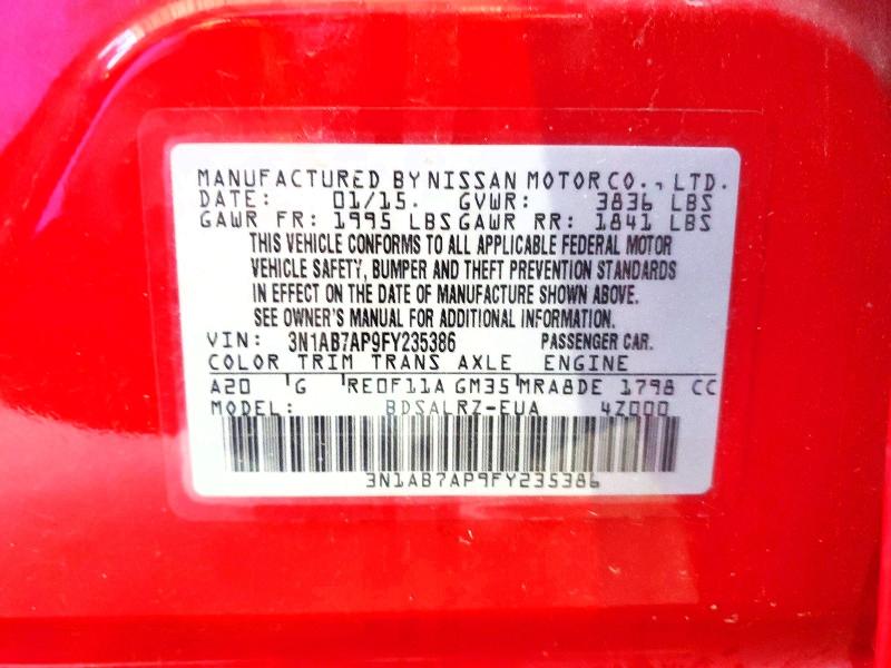 Aukcja sprzedaży 2015 Nissan Sentra, vin: 3N1AB7AP9FY235386, numer aukcji: 52535446